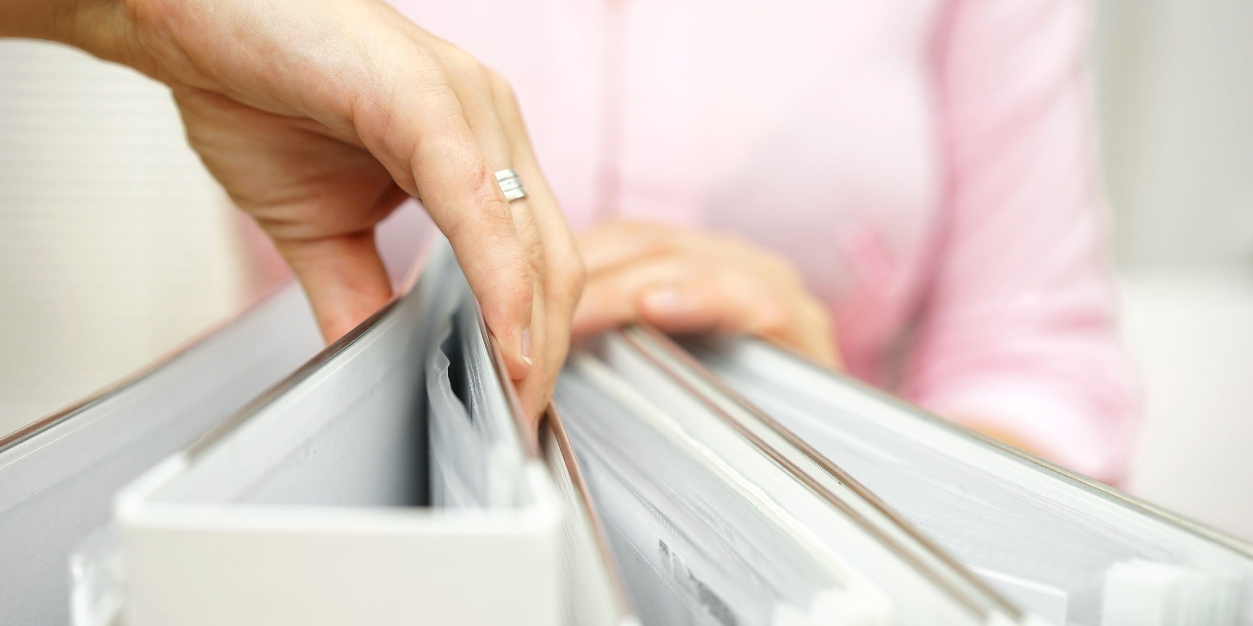businesswoman is inspecting documentation