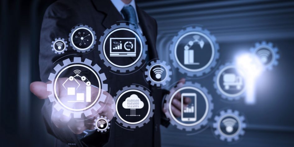 Businessman hand working with a digital tablet on meeting room