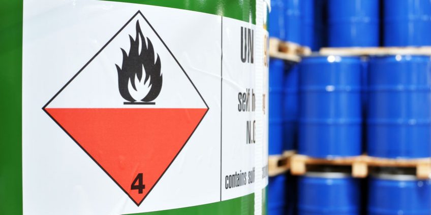 storage of barrels in a chemical factory – logistics and shippin