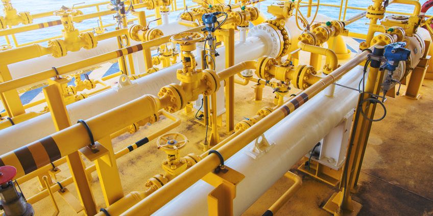 Pipe line gas and structure of offshore platform