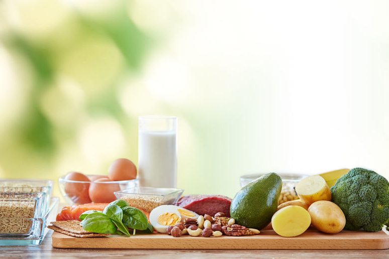 close up of different natural food items on table