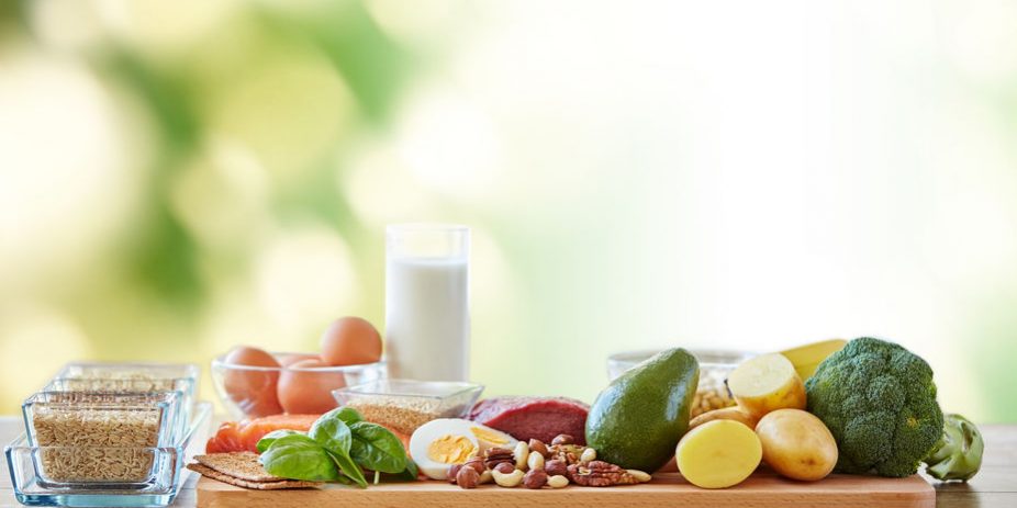 close up of different natural food items on table