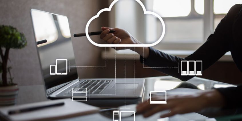 Cloud technology. Data storage. Networking and internet service concept.