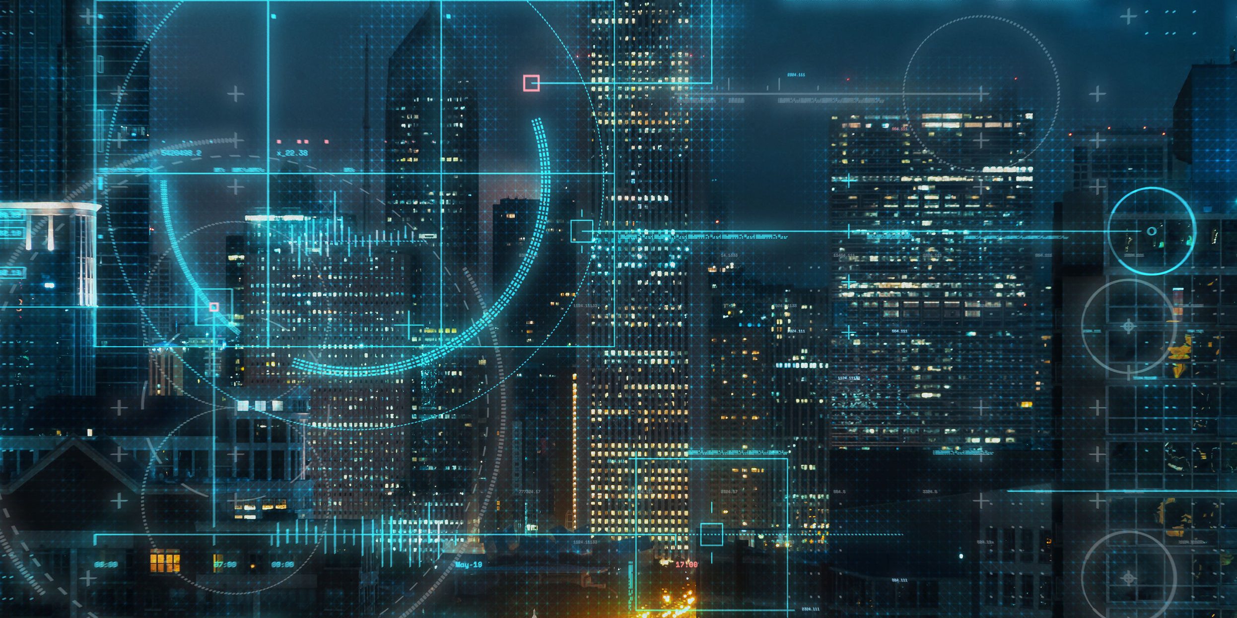 Downtown chicago cityscape technology theme