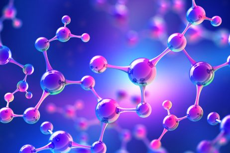 Abstract,Molecule,Model.,Scientific,Research,In,Molecular,Chemistry.,3d,Illustration