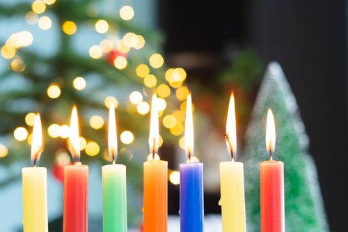 Candlelighting,On,Candle,Day,Night,Of,Candles,Colombian,Tradition.,Selective